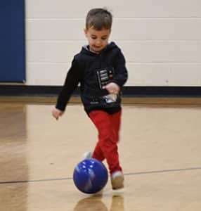 Colton Klene enjoying a new challenge at indoor soccer